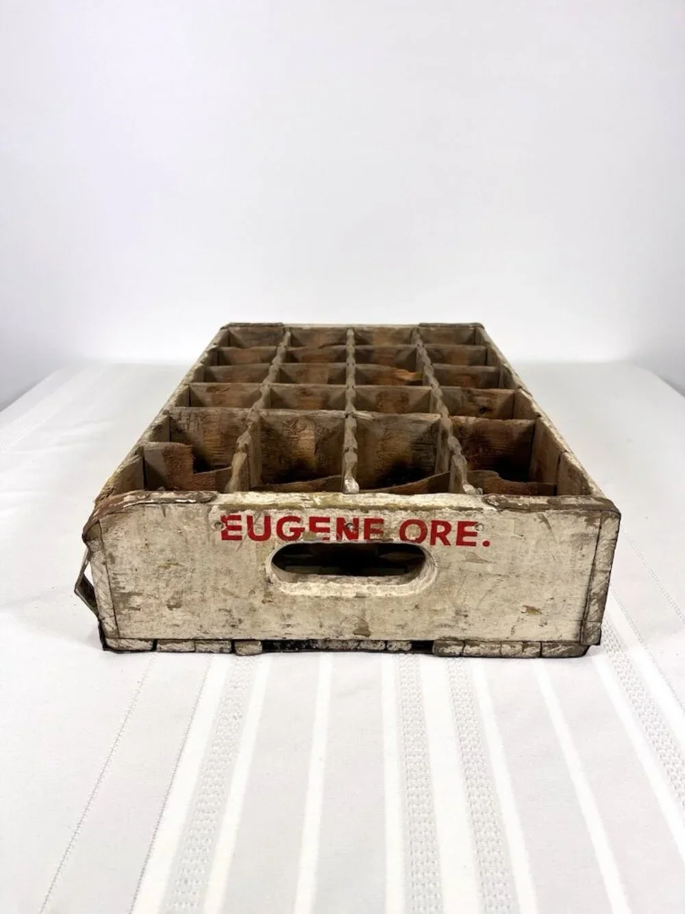 VTG 60s 7-Up Advertising Fresh Up Wooden Bottle Crate Country Retro Eugene, OR